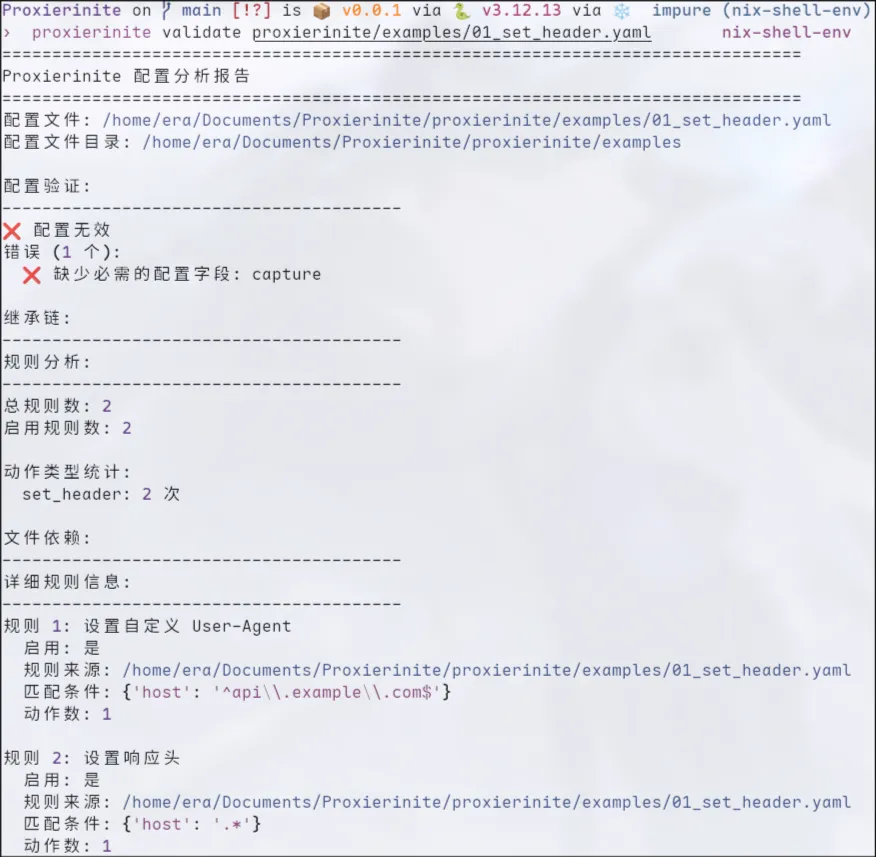 配置验证反向测试输出